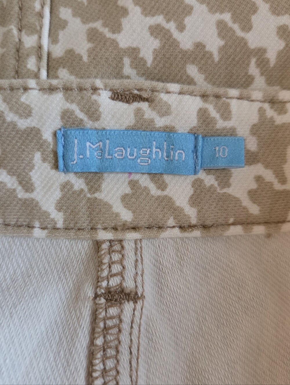J.Mclaughlin Josette Tan White Houndstooth Skirt 10 - Picture 3 of 5